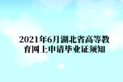 2021年6月湖北省高等教育江汉大学自学考试网上申请毕业证须知